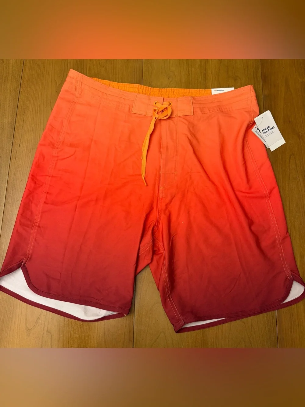 NWT Old Navy Men's Sunrise Ombré Board Shorts | Beach Coastal Surf Tropical | 36